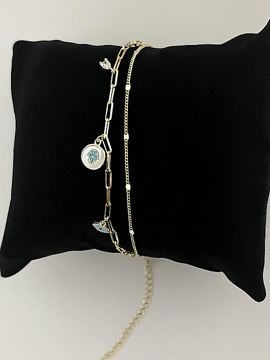 Altın Kaplama Charmlı Bileklik (ÇELİK DEĞİLDİR)