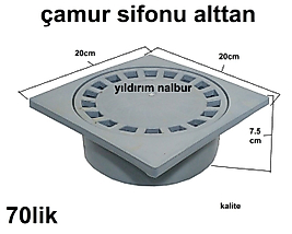 ÇAMUR SİFONU ALTTAN GİDER 70LİK YER SİFONU BÜYÜK SAĞLAM BAHÇE SİFONU