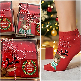 Yeni Yıl Kırmızı Kutulu Çorap