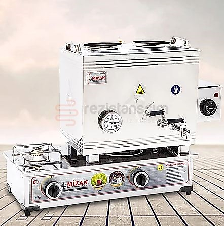 Mizan 40 Lık Kaynaklı 304 Kahveci Ocaklı Doğalgazlı + Elektrikli 30 Lt Çay Kazanı Makinesi