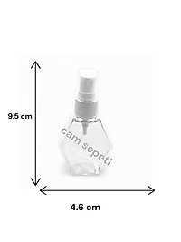 50 cc Üçgen Plastik Şişe Sprey kapaklı