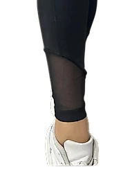 Bileği Tül Detaylı Scuba Tayt - SİYAH