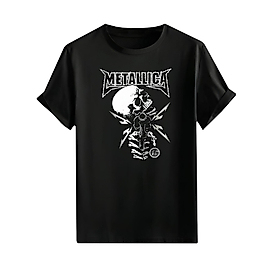 Rock and Roll & Metallica Tarzı Baskılı Oversize Unisex Tişört