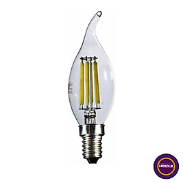 Ldk-23 6w E14 C35 Gün Işığı Rustik Led Ampul Kıvrık Şeffaf Cam (10 Adet)