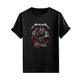 Rock and Roll & Metallica Tarzı Baskılı Oversize Unisex Tişört