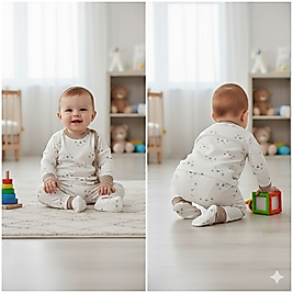 KAHVERENGİ PATİ DESENLİ 2'Lİ TAKIM