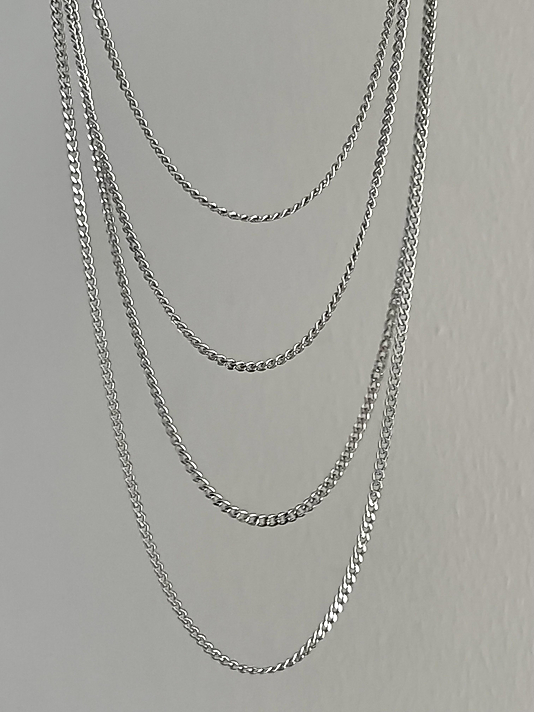 Çelik 4’lü Birleşik Silver Zincir Kolye