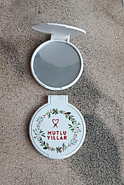 Yılbaşı Temalı Plastik Cep Aynası