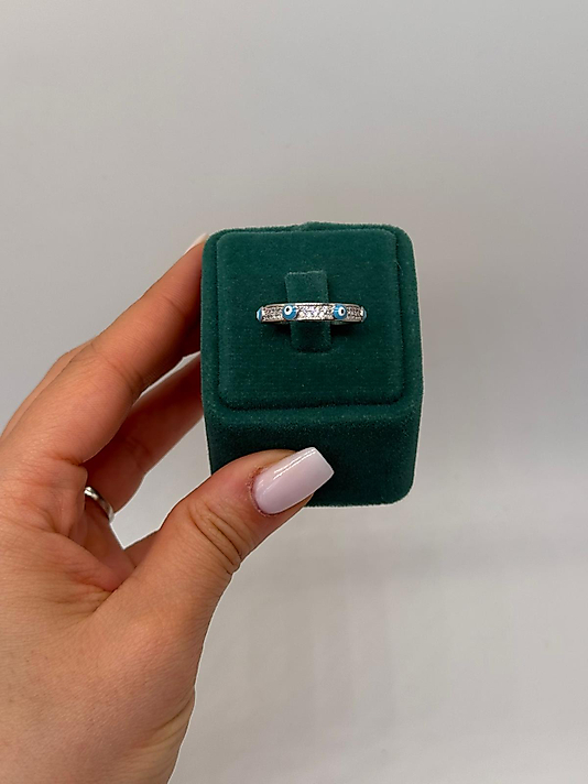 Xuping Nazar Detaylı Taşlı Yüzük