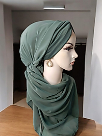 Yeşil şal bone