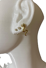 TAŞLI YILAN TASARIM KIKIRDAK TRAGUS HELİX PEARSİNG KÜPE GOLD