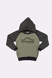 Erkek Çocuk 6-9 Yaş Kapüşonlu Triko Sweat Haki