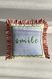 Smile Çizgili Fırfırlı Kırlent