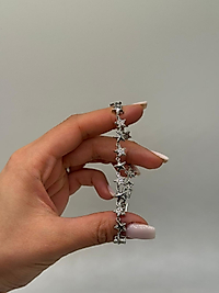 XUPİNG Yıldız Detaylı Zirkon Taşlı VIP Çelik Bileklik – Gümüş Renk