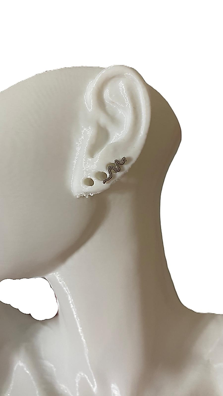 TAŞLI YILAN TASARIM KIKIRDAK TRAGUS HELİX PEARSİNG KÜPE