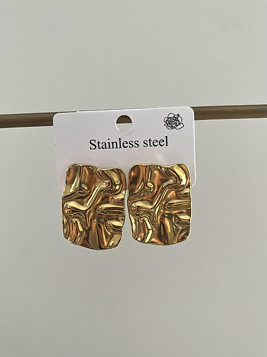 Çelik Dikdörtgen Plaka Küpe