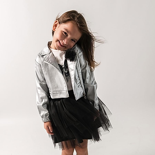 Samira Kız Çocuk Tütü Etekli Ceketli Kız Çocuk 3lü Takım