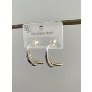 Çelik Gold-Silver Sallantılı Küpe
