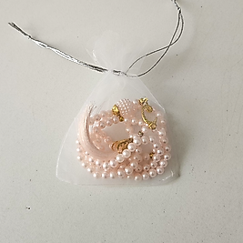 Açık Pembe Tül Keseli Tesbih