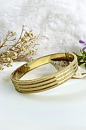 Simli Gold Renk Çelik Kelepçe 6 cm çap (10 mm kalınlık)