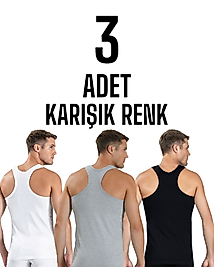 Gümüş Erkek Arkası Çapraz Atlet Karışık 3 Lü Paket