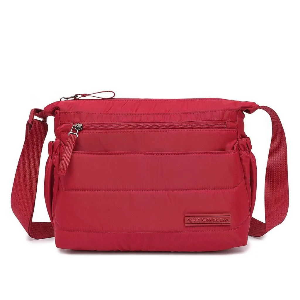 Smart Bags Yumuşak Kumaş Askılı Postacı Kadın Çantası - Vişne