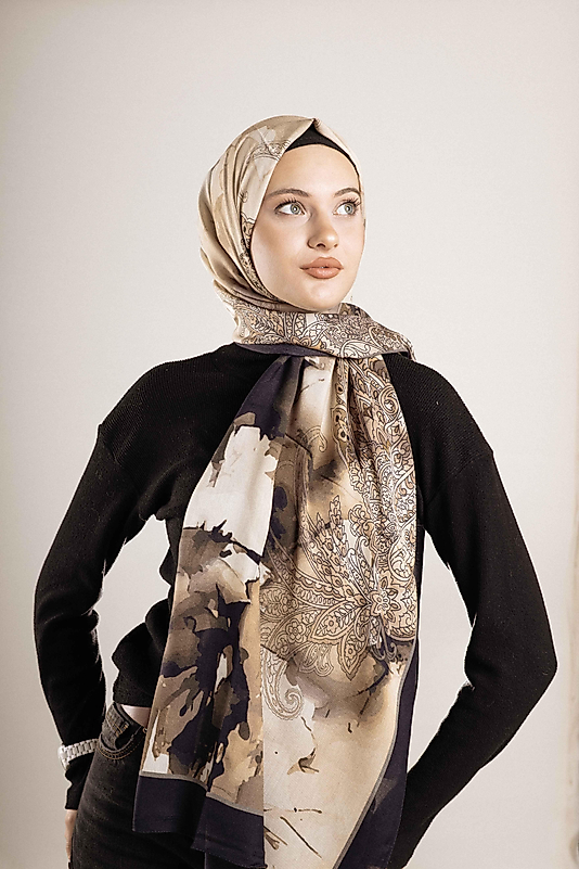 FLOOR İPEK ŞAL İTALYAN DİKİŞİ DESEN-1