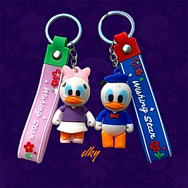 DAISY DUCK DONALD DUCK SİLİKON 3D  ÇİFT ANAHTARLIĞI