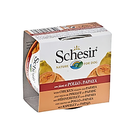 Schesir Tavuk Etli ve Papayalı Yetişkin Köpek Konserve Maması (150 g)