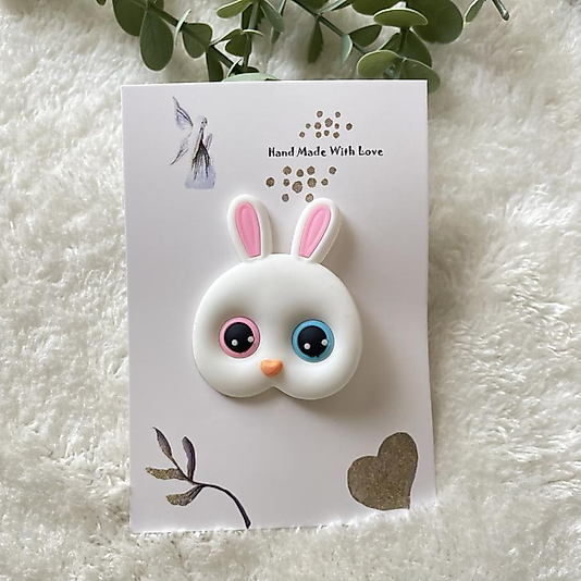 Büyük Boy Tavşan Desenli Kız Çocuk Kilips Toka