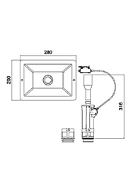 Gömme Rezervuar Değişim Kiti 12 Cm Parlak Krom Büyük Panel