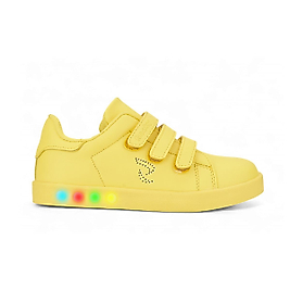 Simple Unisex Çocuk Cırtlı Işıklı Suni Deri Ortopedik Taban Sarı Spor Çocuk Ayakkabı & Sneaker