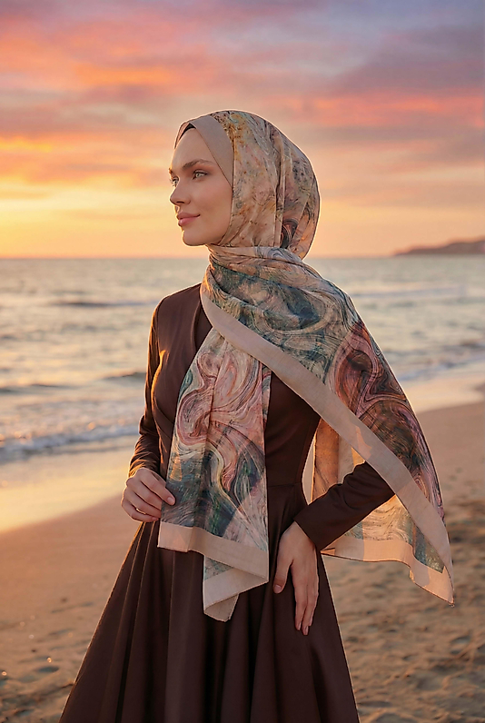 Spring mermer desen şal