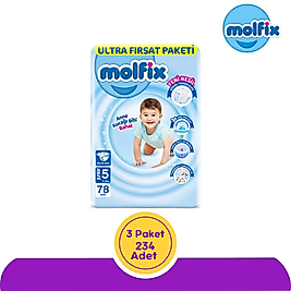 Molfix Bebek Bezi 5 Numara 78'li 3 Paket (234 Adet)