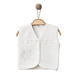 Kız Bebek 0-12 Ay Kelebek Detaylı Yelek