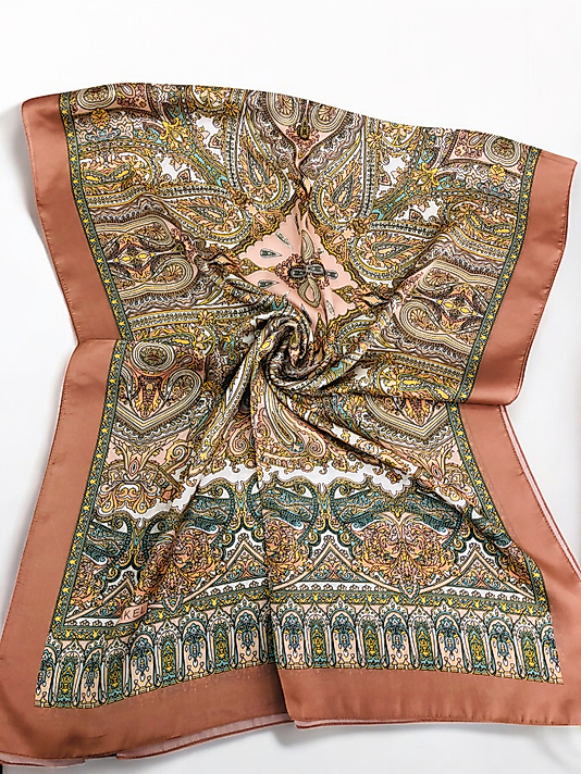 Desenli Alfa Silk Şal Pastel Desen