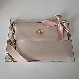 Taş Rengi ipek Keseli Set