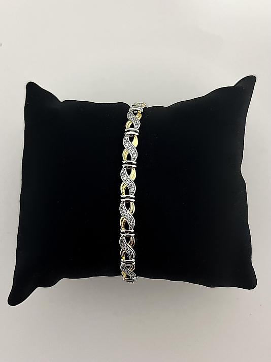 Vip Gold-Silver Örgü Model Bileklik