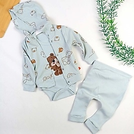 Teddy Bear Hırkalı 3 Parça Takım