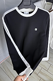 ZEROWEAR - LACOSTE ŞERİTLİ KOL DETAYLI Osho & Pike Kumaş Karışımı Sweat