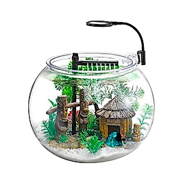 Nubios Plastik Cam Fanus Masa Üstü Balık Seti 12 L