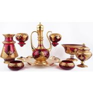 9 parça El İmalatı Salon Set Kırmızı Altın