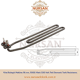 Vital Bulaşık Makine 36 cm. 3000 Watt 230 Volt Tek Elemanlı Tank Rezistansı Teknik Isısan Upi R5131-1P