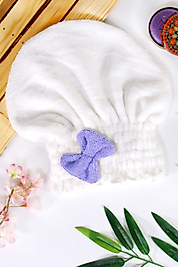 Kadın Bone Havlu Lila FİYONK Modelli