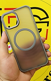 İphone 15 Magsafe Mat Gri Telefon Kılıfı