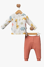 Zürafa Desenli 2’li Bebek Takım – 0-12 Ay