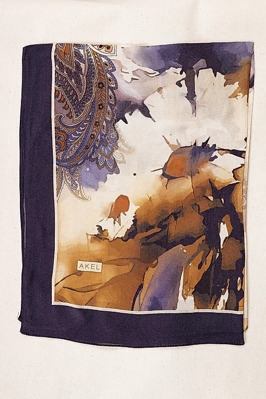 FLOOR İPEK ŞAL İTALYAN DİKİŞİ DESEN-1