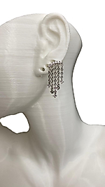 TAŞLI SARKANTILI TRAGUS KIKIRDAK KÜPE GÜMÜŞ RENK ÇELİK -ZİRKON TAŞLI