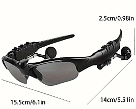 Kablosuz Kulaklıklı Akıllı Sürüş Gözlükleri, Aktif Gürültü Engelleme, Mikrofonlu Stereo Kulaklıklar, USB Type-C Şarj, Şarj Edilebilir Lityum Polimer Pil