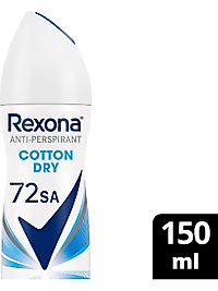 REXONA KADIN SPREY DEODORANT COTTON DRY 72 SAAT KESİNTİSİZ ÜSTÜN KORUMA 150 ml